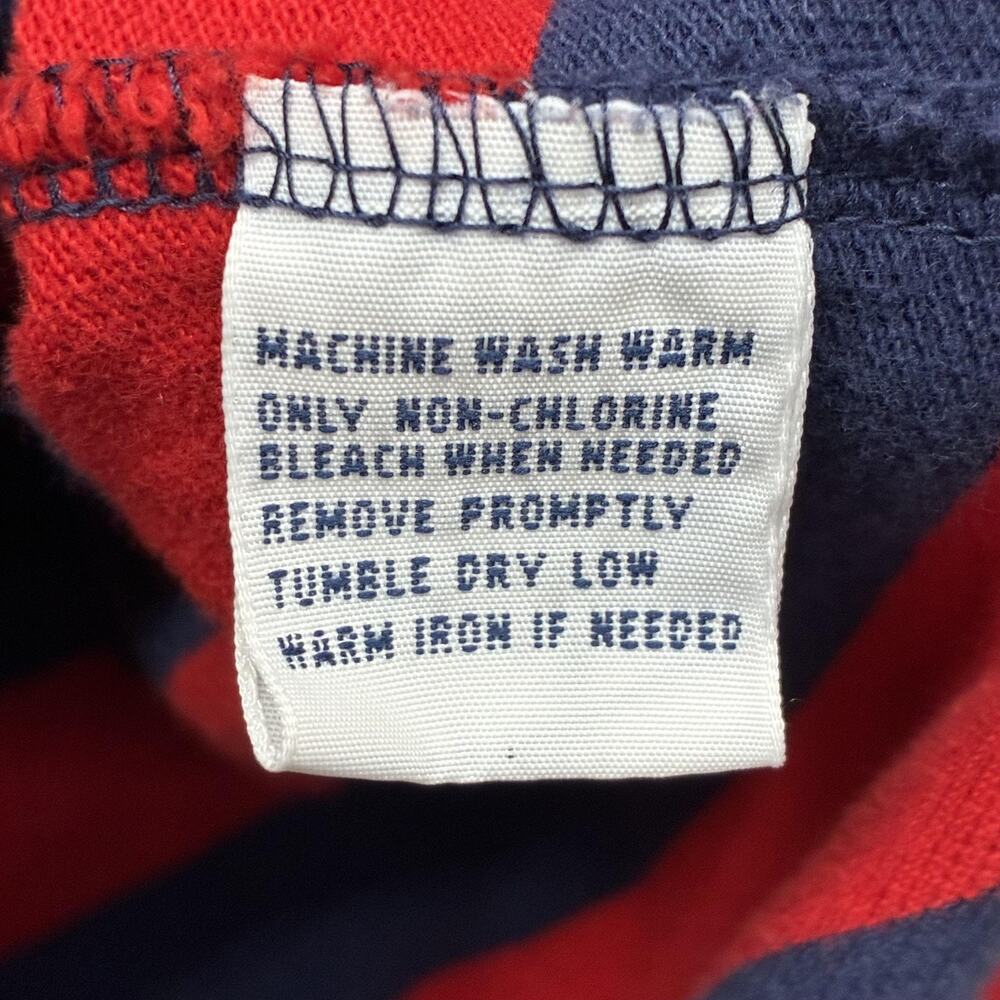 Vintage Polo By Ralph Lauren Polo Shirt Mens Large Red Navy Striped Pony Golf - Picture 7 of 10